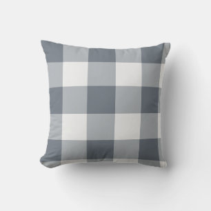 Graues großes Gingham-Karo-Karo Kissen