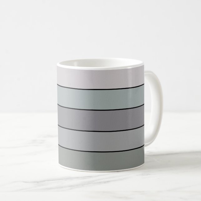 Graues Grün mit schwarzen Streifen auf Aquarellpap Kaffeetasse (VorderseiteRechts)