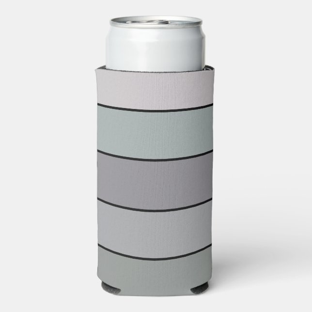 Graues Grün mit schwarzen Streifen auf Aquarellpap Selters Dosenkühler (Seltzer Rückseite)