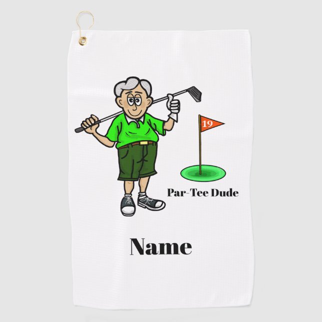 Graues Haar Männlich Par-T-Shirt Typ Golf Handtuch (Vorderseite)