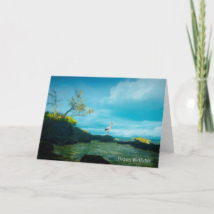 Graues Heron-Bild für Geburtstagskarte Karte