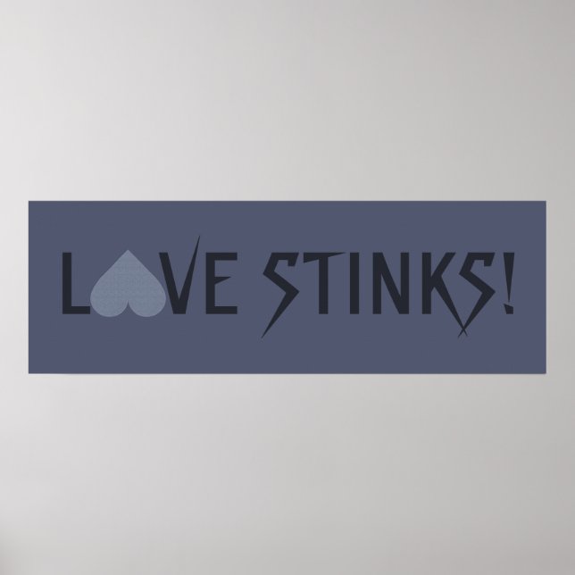 Graues Herz Anti-Valentine-Custom-Poster Poster (Vorne)