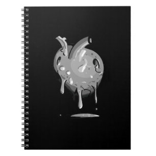 graues Herz Notizbuch Notizblock