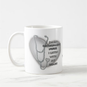 Graues Herz Orthopädie-Krankenschwester Kaffeetasse
