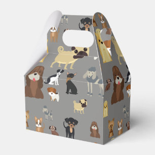 Graues Hundemuster Geschenkschachtel