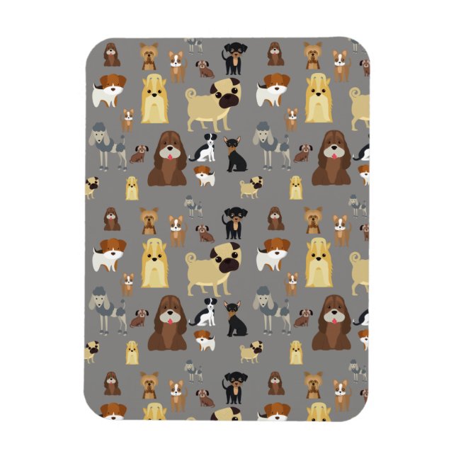 Graues Hundsmuster. Magnet (Vertikal)