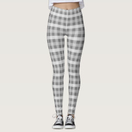 Graues kariertes leggings