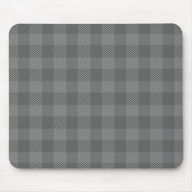 Graues kariertes Mousepad (Vorne)