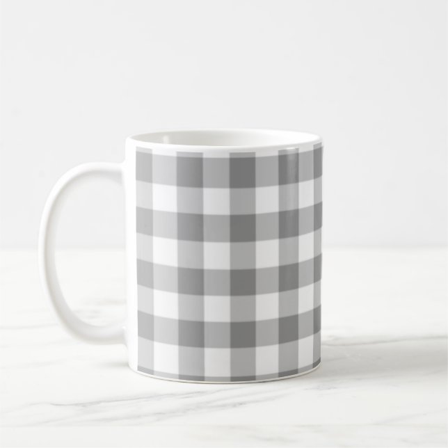 Graues Karomuster nahtloses Muster Kaffeetasse (Links)