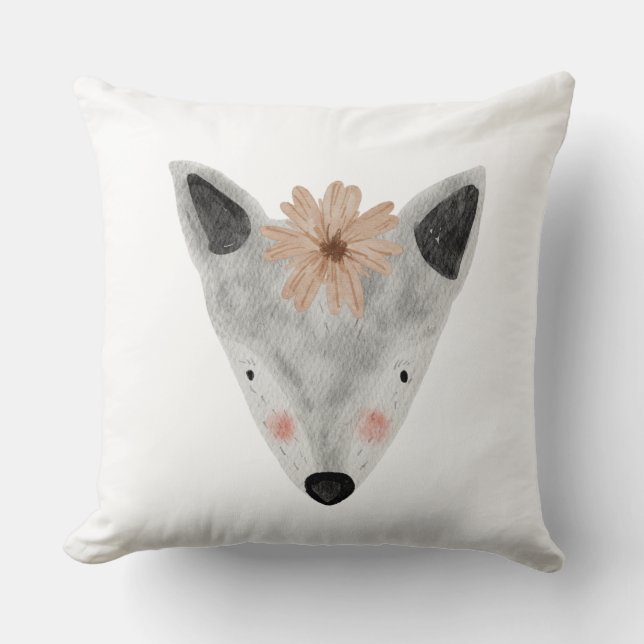 Graues Kinderzimmer für die Wasserfarben Kissen (Vorderseite)