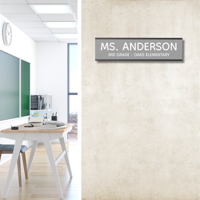 Graues Klassenzimmertür-Schild Türschild (Von Creator hochgeladen)