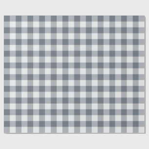 Graues klassisches Gingham-Karo Geschenkpapier