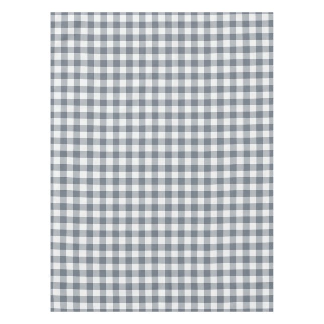 Graues klassisches Gingham-Karo Tischdecke (Vorderseite)