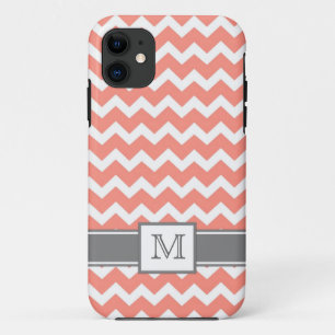 graues korallenrotes Zickzack des Case-Mate iPhone Hülle