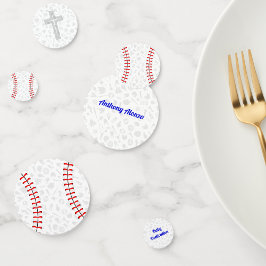 Graues Kreuz Baseball-Baby-Tauffeier Konfetti