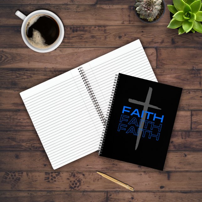 Graues Kreuz mit Blue Faith Word Notizbuch (Von Creator hochgeladen)