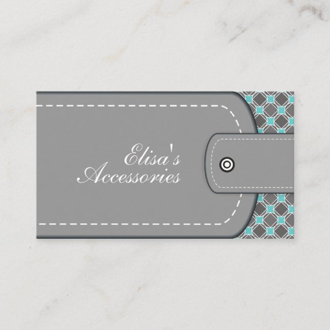 Graues Lederlook und Muster nach Maß Visitenkarte (Vorderseite)