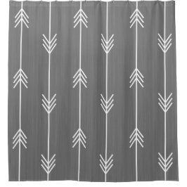 Graues Leinenart-Pfeil-Muster Duschvorhang