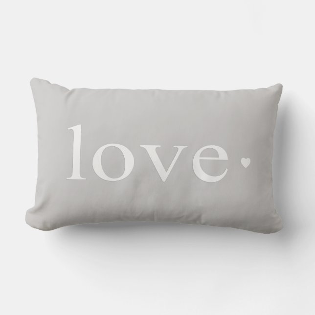 Graues Liebe-Herz Pillows Kissen (Vorderseite)