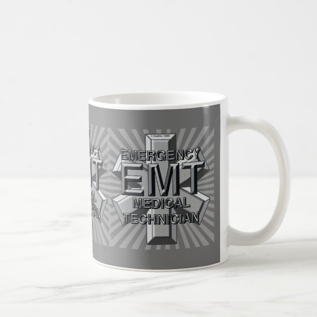 Graues Logo EMT Becher Kaffeetasse (Rechts)