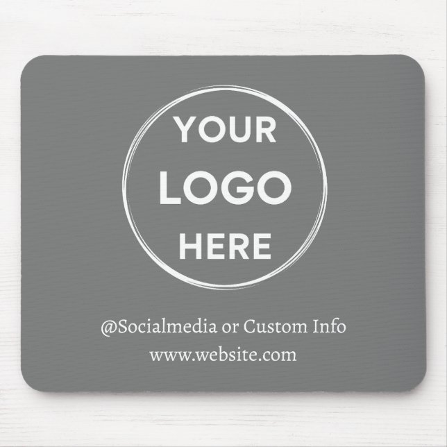 Graues Logo Modernes Minimalistisches Business-Per Mousepad (Vorne)