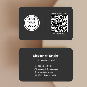 Graues Logo-Scan-Code-Kontakt-Geschäftskarte  Visitenkarte