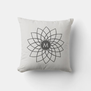 Graues Mandala auf Silberstaub-Farbe Kissen