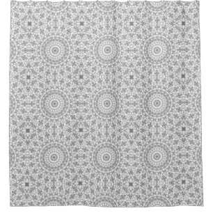 Graues Mandala-Geometrisches Muster Duschvorhang