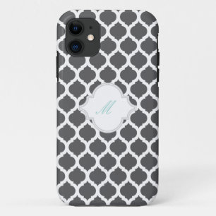 Graues marokkanisches Muster mit Monogram iPhone 5 Case-Mate iPhone Hülle