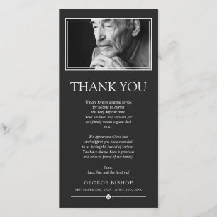 Graues Minimalistisches Beileid des Foto- danken Dankeskarte