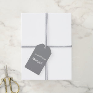 Graues minimalistisches individuelles Monogramm Geschenkanhänger