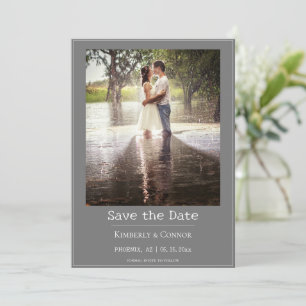 Graues Minimalistisches modernes Foto Save The Date