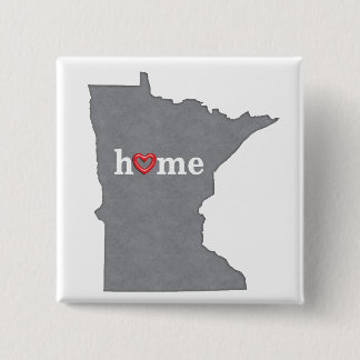Graues MINNESOTA-Zuhause u. offenes Herz Button
