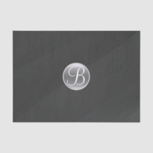 Graues modernes Wasserfarben-Minimal-Monogramm-Ini Seidenpapier