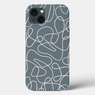 Graues modernes Wavy Lines Muster Case-Mate iPhone Hülle