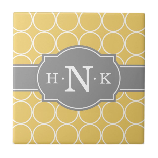 Graues Monogramm Fliese (Vorderseite)