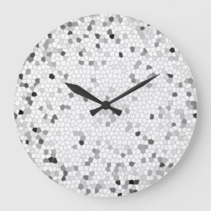 Graues Mosaik Große Wanduhr