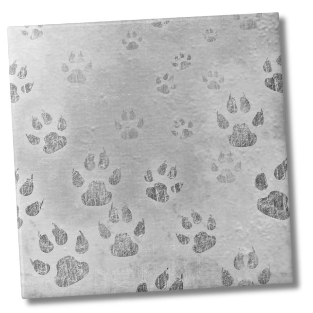 Graues Muster Fliese (Cute White Gray Pattern Animal Paw Prints Ceramic Tile)