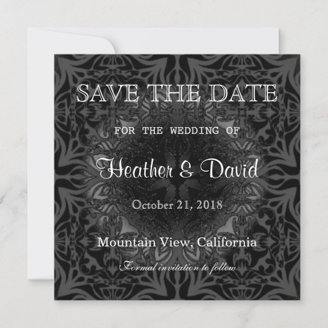 Graues Muster Save the Date Einladung Hochzeit (Vorderseite)