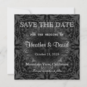 Graues Muster Save the Date Einladung Hochzeit