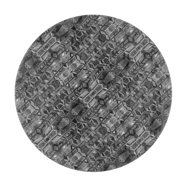 Graues Musterglas-Schneidbrett Schneidebrett (Vorderseite)