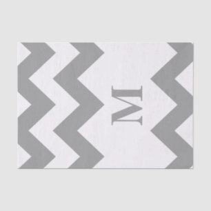 Graues mutiges Zickzack mit Monogramm Seidenpapier