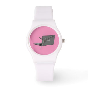Graues Notebook mit Bird-Logo-Cartoon Armbanduhr
