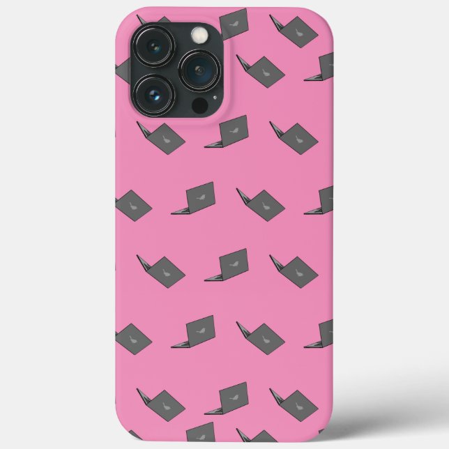 Graues Notebook mit Bird-Logo-Cartoon Case-Mate iPhone Hülle (Rückseite)