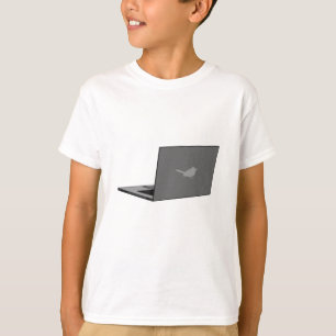 Graues Notebook mit Bird-Logo-Cartoon T-Shirt