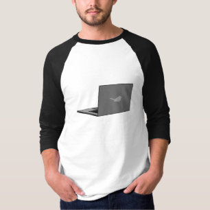 Graues Notebook mit Bird-Logo-Cartoon T-Shirt