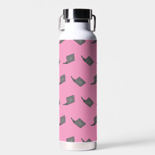 Graues Notebook mit Bird-Logo-Cartoon Trinkflasche