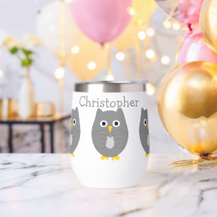 Graues Owl Design Personalisiert