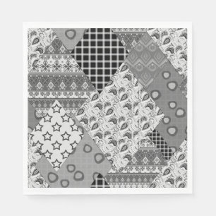 Graues Patchwork-Patchwork-Muster Serviette