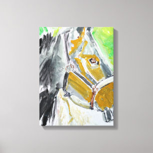Graues Pferd mit Zaumexpressionist Leinwanddruck